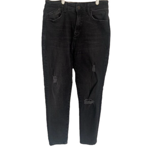 Mavi Womens Jeans 26 Alissa High Rise Super Skinny Black Wash Distressed